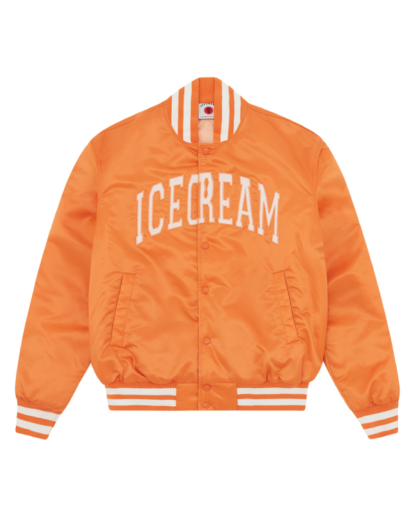 Icecream-College-Satin-Orange-Bomber-Jacket