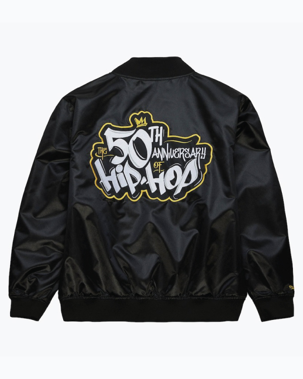 Men's-Black-50th-Anniversary-Of-Hip-Hop-Bomber-Jackets